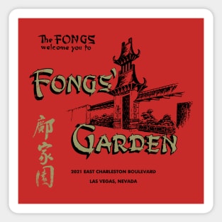 Retro Vintage Fong's Garden Las Vegas Sticker